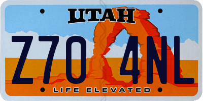 UT license plate Z704NL