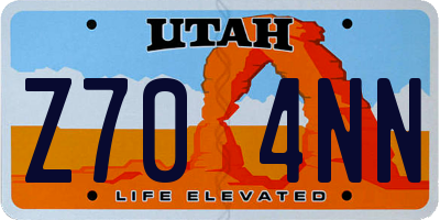 UT license plate Z704NN