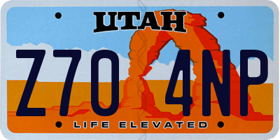 UT license plate Z704NP