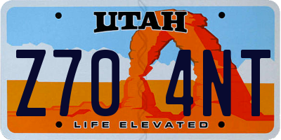 UT license plate Z704NT