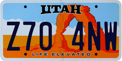 UT license plate Z704NW