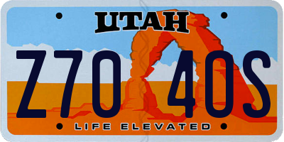 UT license plate Z704OS