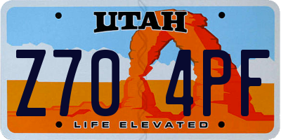 UT license plate Z704PF