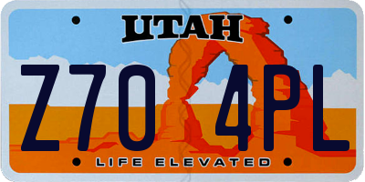 UT license plate Z704PL