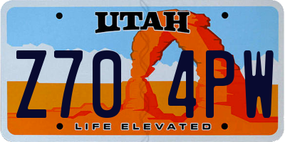 UT license plate Z704PW
