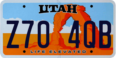 UT license plate Z704QB