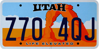 UT license plate Z704QJ