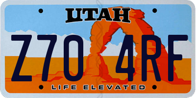 UT license plate Z704RF