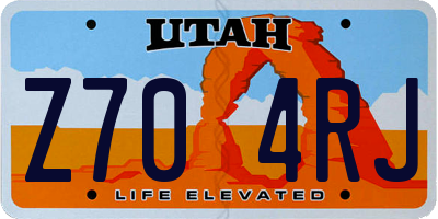 UT license plate Z704RJ