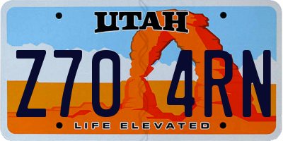 UT license plate Z704RN