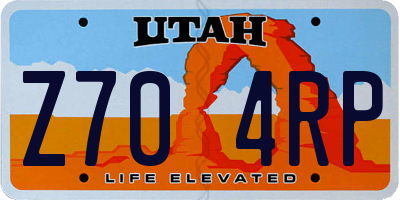 UT license plate Z704RP