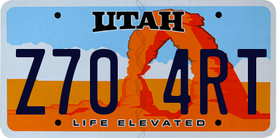UT license plate Z704RT