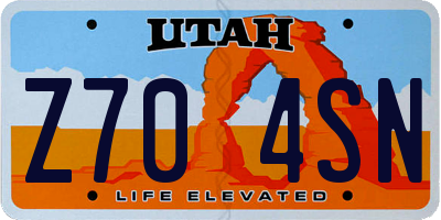 UT license plate Z704SN
