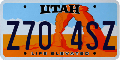 UT license plate Z704SZ