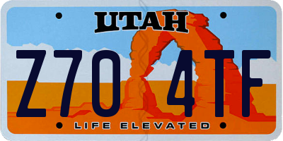 UT license plate Z704TF