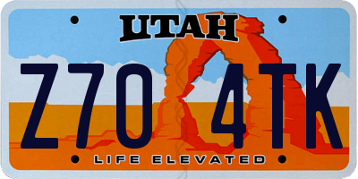 UT license plate Z704TK