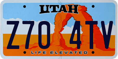 UT license plate Z704TV