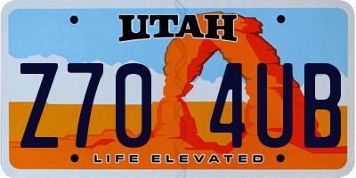UT license plate Z704UB