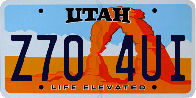 UT license plate Z704UI