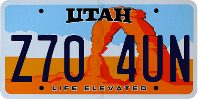 UT license plate Z704UN