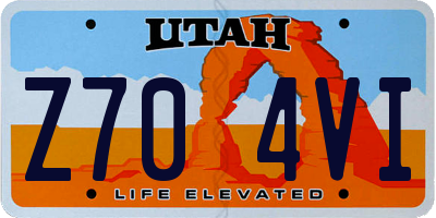 UT license plate Z704VI