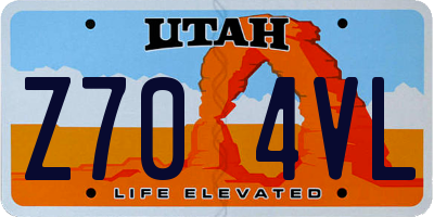 UT license plate Z704VL