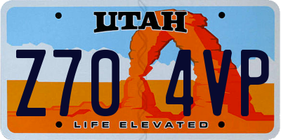 UT license plate Z704VP