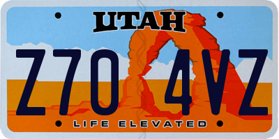 UT license plate Z704VZ