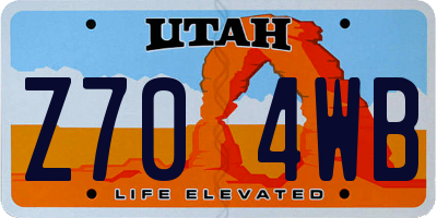 UT license plate Z704WB