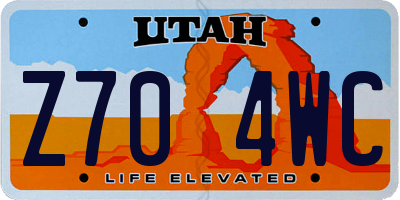 UT license plate Z704WC
