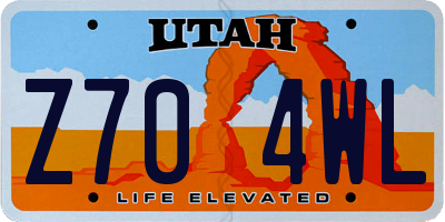 UT license plate Z704WL