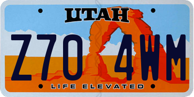 UT license plate Z704WM