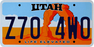UT license plate Z704WO