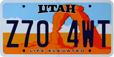 UT license plate Z704WT