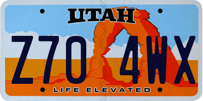 UT license plate Z704WX