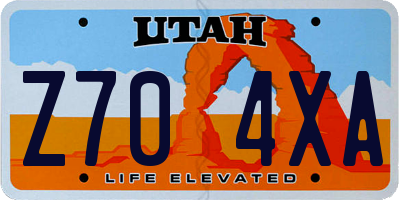 UT license plate Z704XA