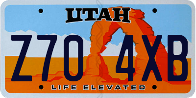 UT license plate Z704XB