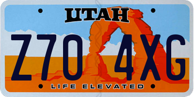 UT license plate Z704XG