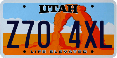 UT license plate Z704XL