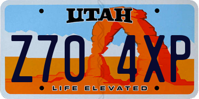 UT license plate Z704XP