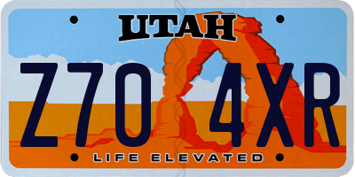 UT license plate Z704XR