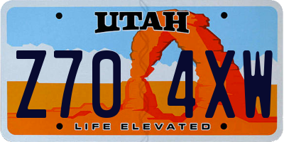 UT license plate Z704XW