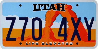 UT license plate Z704XY