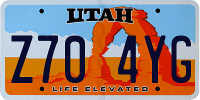 UT license plate Z704YG