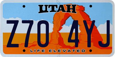 UT license plate Z704YJ