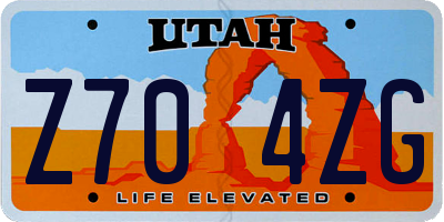 UT license plate Z704ZG