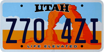 UT license plate Z704ZI