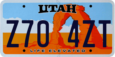 UT license plate Z704ZT