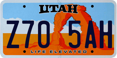 UT license plate Z705AH