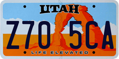 UT license plate Z705CA